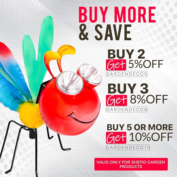 Dragonfly Garden Decor - Shefio Metal Yard Art Specializes In Products That Enhance Outdoor Spaces - Creates A Magical Garden Ambiance - Whimsical Garden Decor