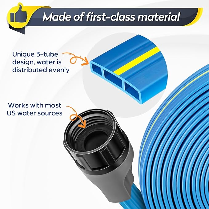 Sprinkler Hose 100FT, Heavy Duty Watering Hoses, Efficient Irrigation Tubing for Garden Lawn Sprinklers System with 40 Pack Staples