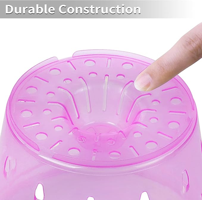 Orchid Pot, 6.7 Inch 8 Pack Orchid Pots with Holes and Saucers,Plastic Orchid Planter - Rose Quartz