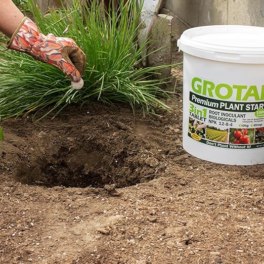 GROTAB 3-in-1 Plant Food Tablets 1500 Tabs Natural 12-8-4 Plant Fertilizer Outdoor Indoor All-Purpose Flower Garden Vegetable Greenhouse Plant Fertilizer with Mycorrhizal Trichoderma Microbials