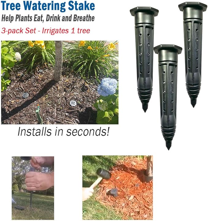 Tree Watering Stake Large for Trees, Bushes, shrubs, Irrigation Stake 8 inches (3)