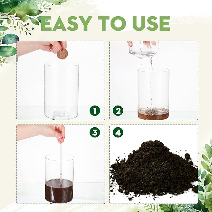 Sasylvia 500 Pcs (30mm) Compressed Coconut Coir Fiber Potting Soil Expanding Organic Coconut Coir Pellet Fiber Soil for Potted Plants, Succulents, Agricultural Cultivation, Home Planting