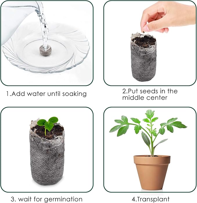 PACETAP 100 Pcs 50mm Peat Pellet Seed Starter Soil, Compressed Seed Fertilizer Nutrient Soil Block, Germination Seedling Pods for Growing Herbs, Plant, Flowers, Vegetables