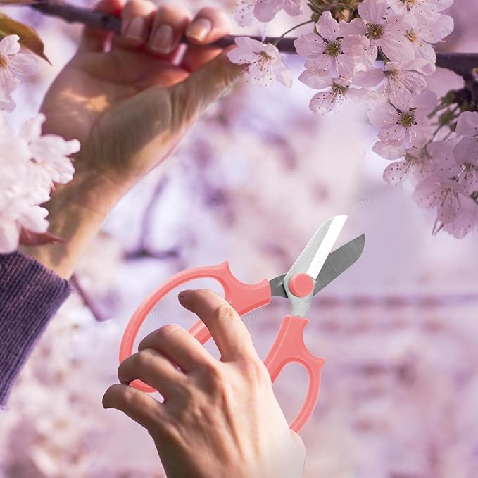 Amylove 12 Pcs Garden Flower Scissors Pruning Scissors Floral Shears Stainless Steel Garden Clippers with Comfortable Handles Flower Cutters for Branches Leaves Fruit Picking Trimming(Cute Color)