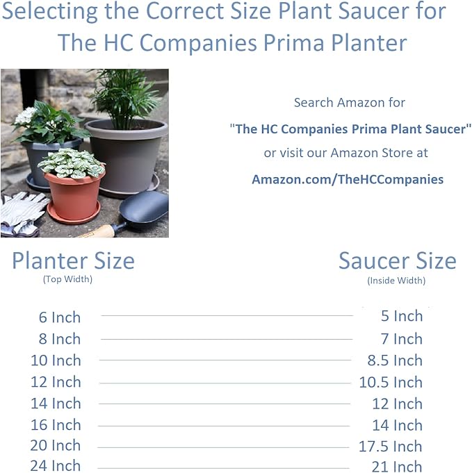 The HC Companies 12 Inch Round Prima Plastic Plant Saucer - Indoor Outdoor Plant Trays for Pots - 12.4 Inchx12.4 Inchx1.5 Inch in Cappuccino