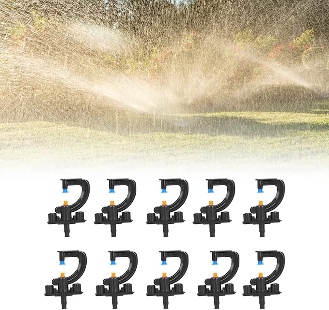 Haofy G Type Refraction Micro Nozzles, 10Pcs Rotating Watering Sprinkler Irrigation Equipment, for Public Green Space, Garden Gardening, Home Gardening and Agricultural Irrigation