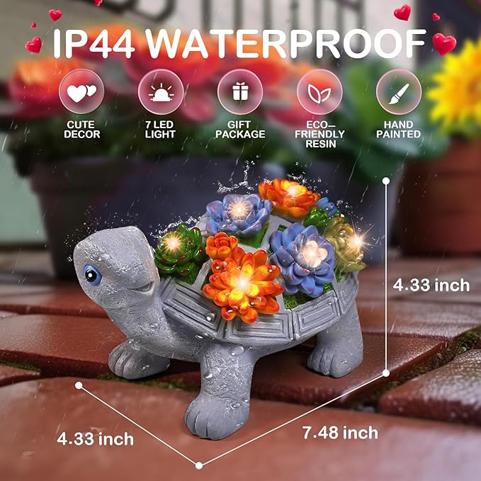 Eletorot Solar Turtle Garden Outdoor Statues: Outdoor Decor for Gardening Patio, Backyard, Yard, Birthday Gifts for Women Grandma Mom