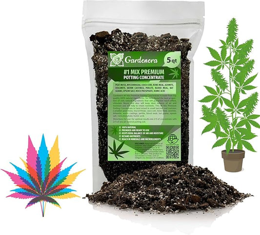 Premium JUST-ADD-Water Potting Soil Mix - Optimal Nutrient-Rich Blend for Thriving and HIGH-Yield Herbal Plants - 5 Quart