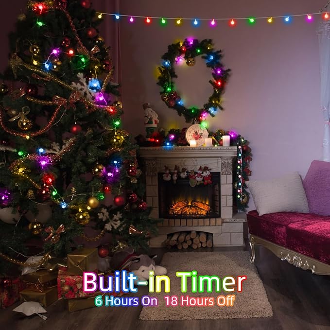 360 LED String Lights 132ft, 8 Lighting Modes Plug in Fairy String Lights for Bedroom Classroom Patio Garden Wedding Party Christmas Tree Outdoor Indoor Decorations Multicolor