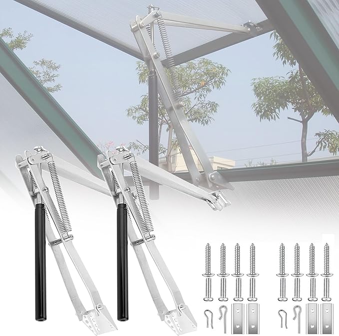 2 pcs Automatic Greenhouse Window Opener Auto Vent Opener Roof Vent Opener Auto Vent Kit Solar Heat Sensitive Agriculture Gardening Tools and Supplies (Dual Spring Lifts 15 Lbs)