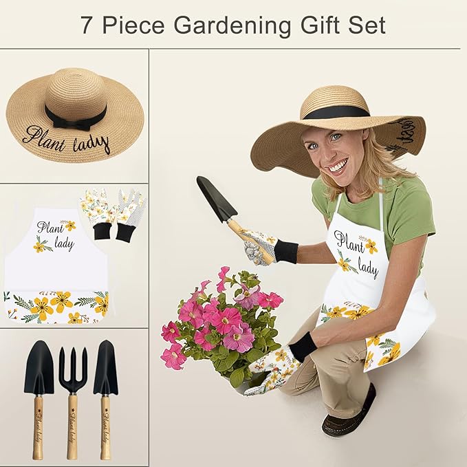 Plant Lady Gifts for Women Gardening Tool Kit for Women Birthday Gift for Her Mom Grandmother Spring Outdoor Horticulture Starter