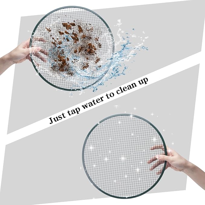 Soil Sifter - Garden Soil Sifter, Stainless Steel Riddle Sieve Set Garden Potting Sieve, with 5 Interchangeable Filter Mesh Sizes 3,6,9,12mm and Shovel, for Rocks, Dirt, Compost and Potting Soil