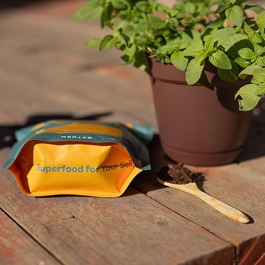 Return Organic Compost #001, 1-QT Pouch, Fertilizer for Indoor & Outdoor Garden Soil Beds, Plants & Vegetables, Potting Soil, Raised Beds, Lawns, Peat Free, OMRI Listed