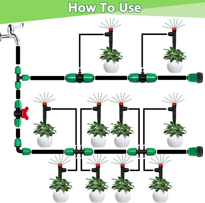 12 Pack 1/2 Inch Drip Irrigation Shut Off Valve (1/2" ID x 0.65" OD), Drip Line Irrigation Locked Barbed Control Valve for 1/2'' Irrigation Tubing Anti Leak Irrigation System Valve Fittings