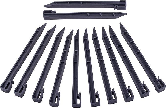 Landscape Anchoring Spikes, 20PCS 10 Inch Spiral Plastic Landscape Spikes,Nylon Landscape Anchoring Spikes for Garden Lawn Yard,PaverEdging,Weed Barrier,Artificial Turf (20, Black)