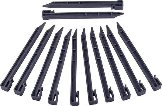 Landscape Anchoring Spikes, 20PCS 10 Inch Spiral Plastic Landscape Spikes,Nylon Landscape Anchoring Spikes for Garden Lawn Yard,PaverEdging,Weed Barrier,Artificial Turf (20, Black)