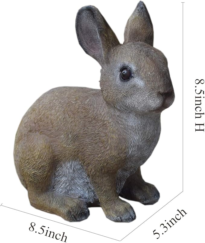 Rabbit Resin Animal Garden Statue Outdoor and Garden Decor Patio Yard (Rabbit 8.5 inch)