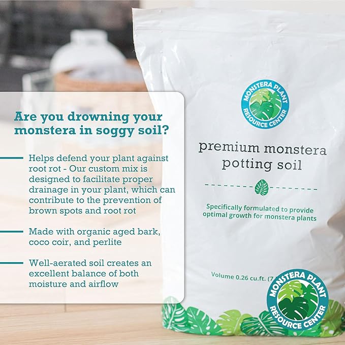 Premium Monstera Potting Soil - Quick Drain Potting Soil for Monstera Deliciosa/Swiss Cheese Plant