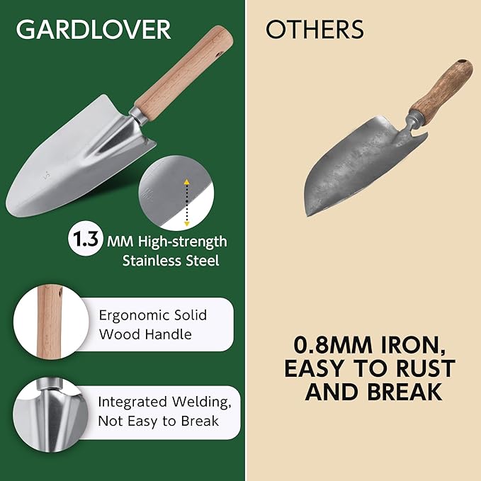 Gardening Tools Set of 12-Piece, Rust-Proof Durable Stainless Steel Gardening Supplies, Heavy Duty Gardening Hand Tools with Floral Storage Bag, Ideal Gardening Gifts for Women and Men