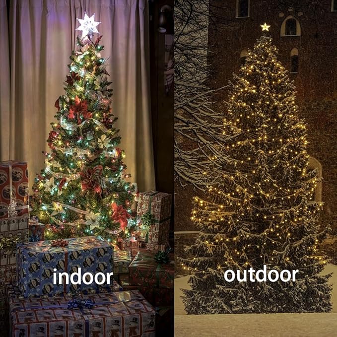 Outdoor String Lights, 1000 LED 328Ft Christmas Light with Remote, 8 Lighting Modes, Powered Plug for Wedding Party Garden Tree Yard Indoor Decorations