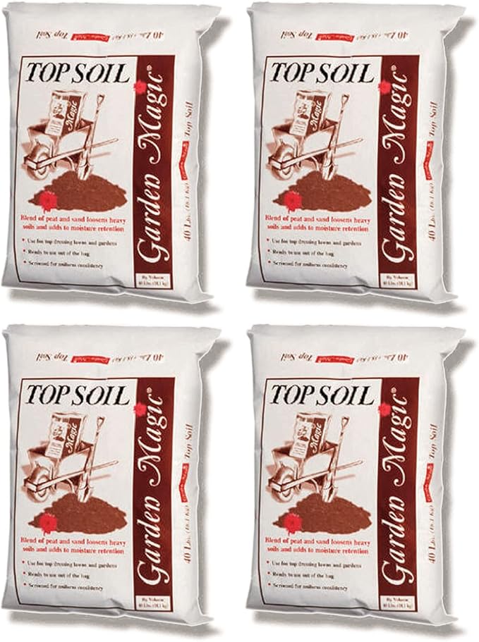 40 Pound Bag of Indoor and Outdoor Organic Planting and Potting Topsoil Mix with Perlite and Peat Mix for Gardening, 4 Pack