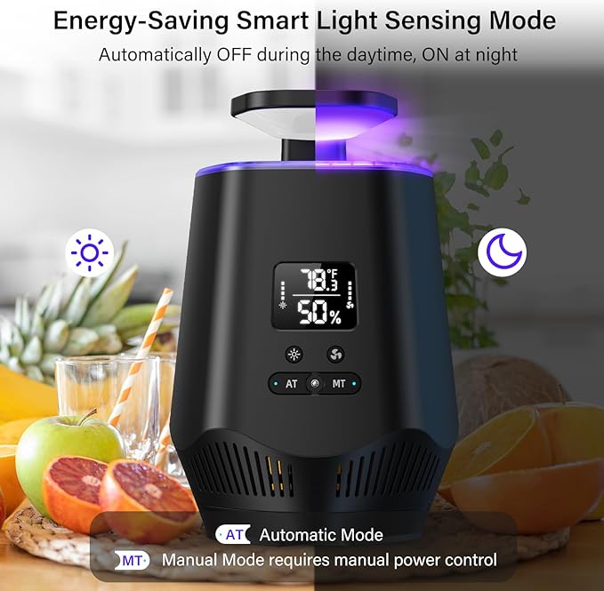 Fruit Fly Traps for Indoors, Gnat Traps for House Indoor Fly Trap Indoor, Effective Fruit Fly Traps Bug Zapper Indoor Mosquito Trap for House Plant Pest Control with 10PCS Refills