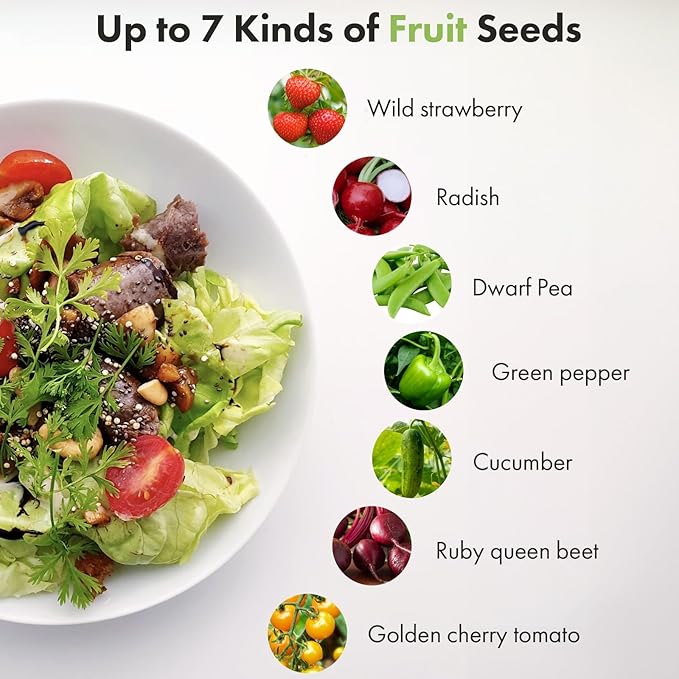 LYKOCLEAN Red Strawberry Seeds Pod for AeroGarden, idoo, Ahopegarden Hydroponics Garden, 12-pods (350 Seeds+, Include Strawberry, Golden Cherry Tomato, Dwarf Pea, Green Pepper, Ruby Queen Beet)