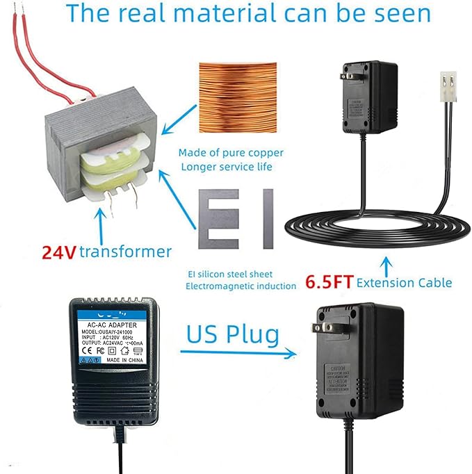 24VAC750mA AC Adapte Compatible with Orbit Sprinkler System 57040 57096 Watermaster Indoor Irrigation Timers,24V Transformer Replacement for Rain Bird UT1 SST Series,Indoor Irrigation Timers