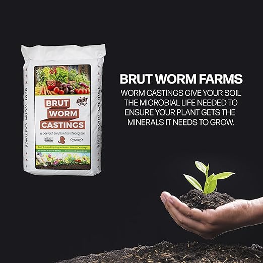 Brut Organic Worm Castings – 30 Lb – Garden's Elixir for Thriving Blooms & Harvests!