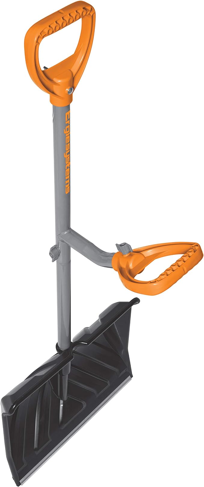 ERG-SNSH18 Steel Shaft Impact Resistant Snow Shovel, 18-Inch Shovel, 48-Inch Shaft, Push/Scoop Combination Blade, Polycarbonate Shovel