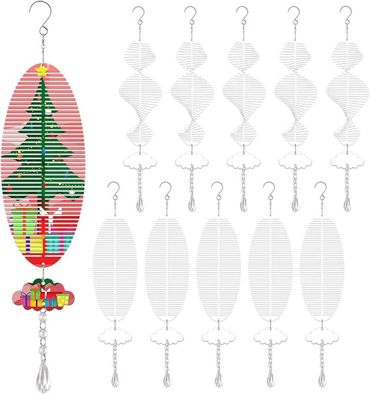 Sublimation Wind Spinner Blanks, 10 Pack 10 Inch 3D Aluminum Metal Hanging Wind Spinner Bulk for Garden Yard Outdoor, Window Porch Decoration for Heat Press Transfer DIY (6. Fish-10pcs)