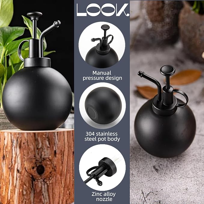 500ml Stainless Steel Plant Sprayer Suitable for Iindoor Potted Plants Watering and Spraying, Mmodern Gardening Tools With Top Pump for Small Plant Mister Spray Bottle