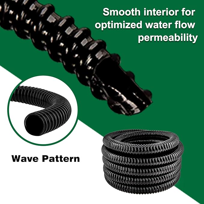 1.25" ID x 23.6 Ft Premium Flexible PVC Pond Tubing - Durable, Kink-Resistant, and Multipurpose for Ponds, Water Features, Filters, and More - Easy Installation and Concealment