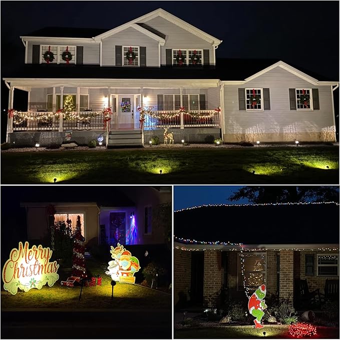 VOLISUN Halloween Landscape Color Changing Spotlights RGB with Transformer 7 Multicolored Hallween Outdoor Uplights Waterproof IP65 for Patio Gate Walkway Pool Garden Yard Driveway 4Pack