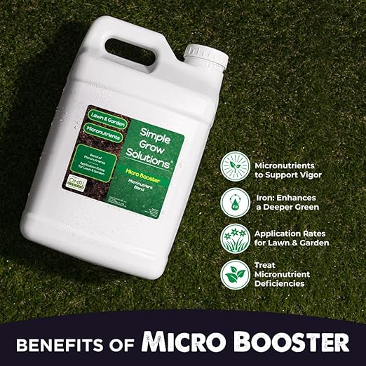 Micronutrient Booster- Complete Plant & Turf Nutrients- Simple Grow Solutions- Garden & Lawn Fertilizer- Grower, Gardener- Liquid Food for Grass, Tomatoes, Flowers, Vegetables (2.5 Gallon)