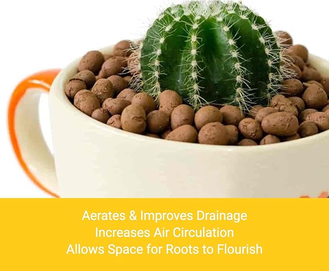 Professional Clay Pebbles | Expanded for Seedlings, Root Cuttings, Hydroponics, Plants | Lightweight Soil Additive | Large 2.2 Quarts | Made in USA