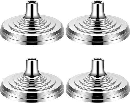 Leinuosen 4 Pcs Flag Holder Stand FlagPole Stand Flag Pole Base for Indoor Outdoor 1.3/1.1 Inch Diameter Flagpole Garden House Classroom Churches Meeting Party Flags Banner(Silver)