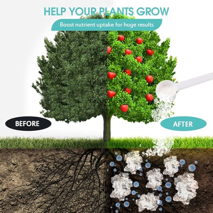 1LB Water Storing Crystals for Plants with Spoon, Water Gel Solves Plant Over-Watering and Drought Problems, Keeps The Soil Moist, Small Water Storing Polymer Crystals for Plants Candle - by Oycevila