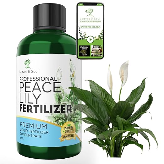 Professional Liquid Peace Lily Plant Fertilizer | 3-1-2 Concentrate for Plants and Flowers | Multi-Purpose Blend & Gardening Supplies | 8 oz Bottle