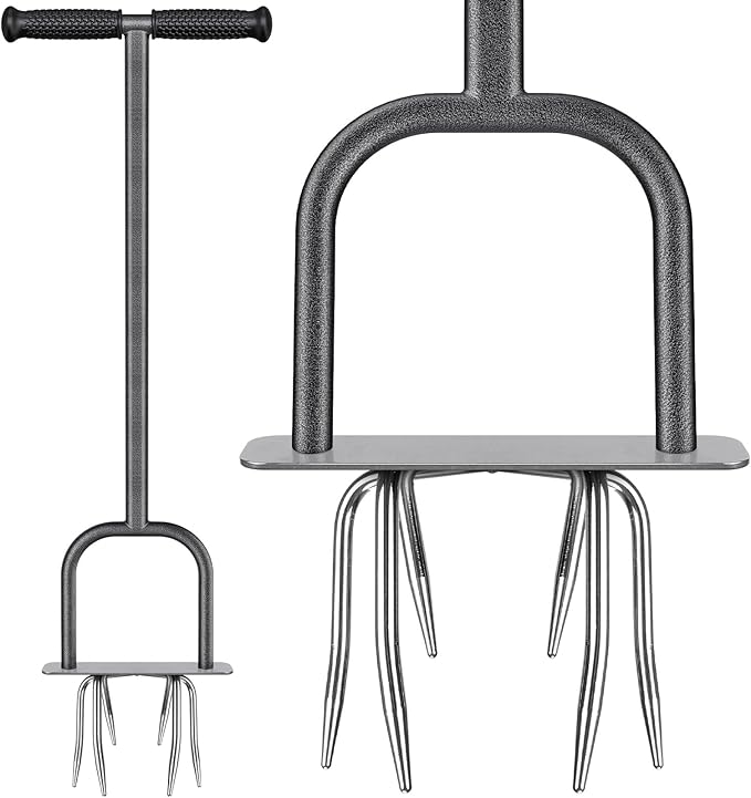 Dolibest Manual Twist Tiller, All-Steel Garden Claw Cultivator w/6 Stainless Steel Claws - Garden Claw Cultivator with Soft Rubber Grip, Hand Tiller Soil Ripper for Flower Box and Raised Bed