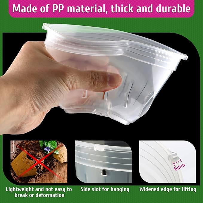 REMIAWY Orchid Pot - 9 Pack Plastic Orchid Pots with Holes, 3 Each of 4.8, 5.7 and 6.4 Inch Clear Slotted Flower Plant for Repotting, Indoor Outdoor