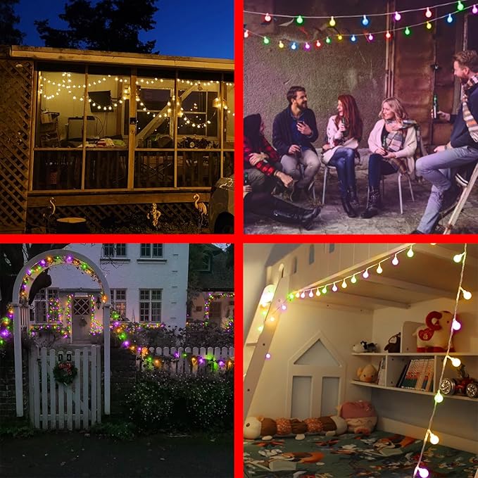 120 LED String Lights 40ft, 9 Lighting Modes Plug in Fairy String Lights for Bedroom Classroom Patio Garden Wedding Party Christmas Outdoor Indoor Decorations (Warm White to Multicolor)