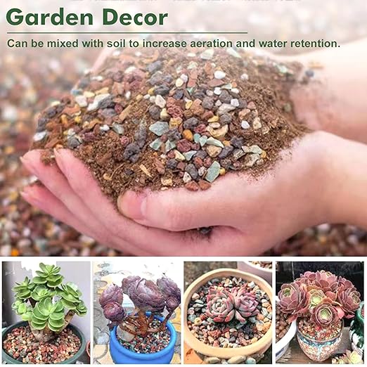 11 Pounds Mix Horticultural Lava Rocks, 5-8 mm Lava Rocks for Plants, Bonsai Rocks Horticultural Grit Soil Cover Gravel for Succulents and Hydroponics, Fairy Gardening, Top Dressing, Plant Drainage