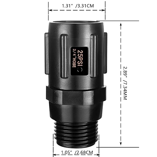 1pc Garden Hose Pressure Regulator 25 PSI, 3/4" FHT × 3/4“ MHT, Pressure Reducer, Great for Drip Irrigation System Distributing Regulator drip Irrigation Parts emitters for drip line