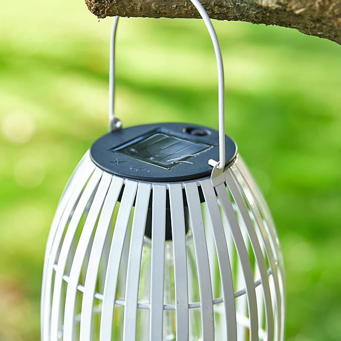 Solar Lantern Outdoor Waterproof Hanging Metal Birdcage Shaped Solar Powered Lantern Decorative Solar Light for Garden / Yard / Patio / Porch