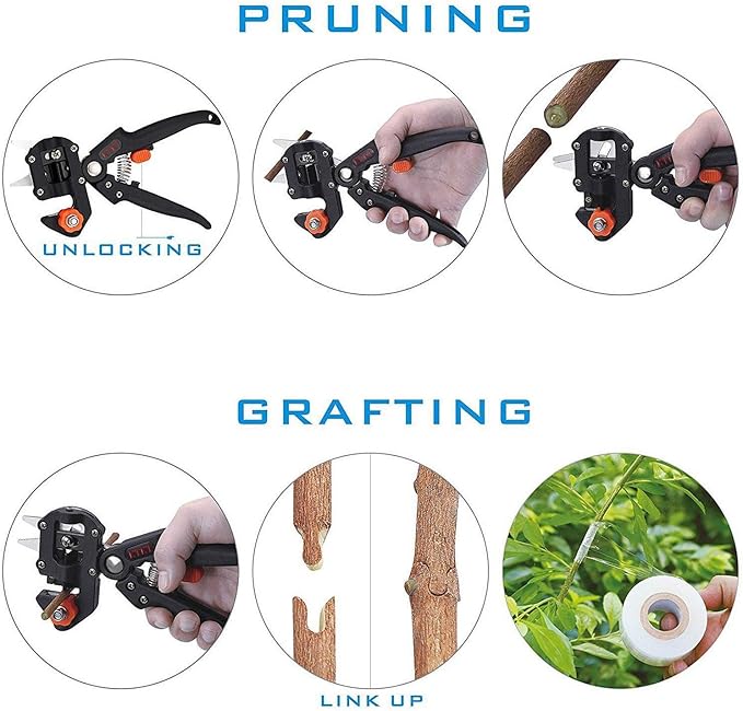 KTKT Grafting Tool Kit, Garden Pruner Tools, Perfect for Fruit Trees Grafting, Including Grafting Tapes, Grafting Knife & Replacement Blades