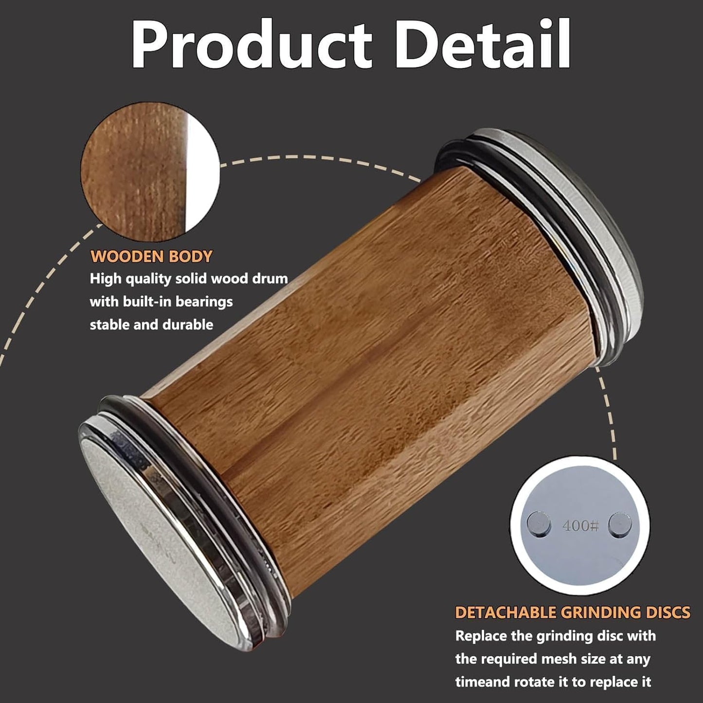 Rolling Knife Sharpener, Rolling Sharpener Kit for Kitchen and Chef's Knives with Industry Diamond&Corundum Stones for Sharp Edges, 5 Magnetic Angle Offer 12/15/18/20/22°