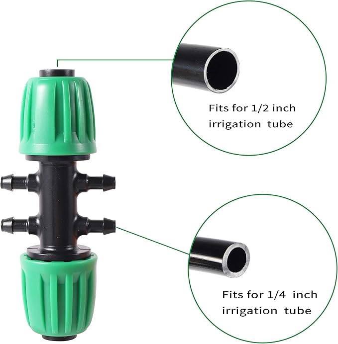1/2” PVC Garden Irrigation Tubing Hose 52FT(16M),（OD:16mm,ID:12mm） with Lock Connector for Drip Irrigation System