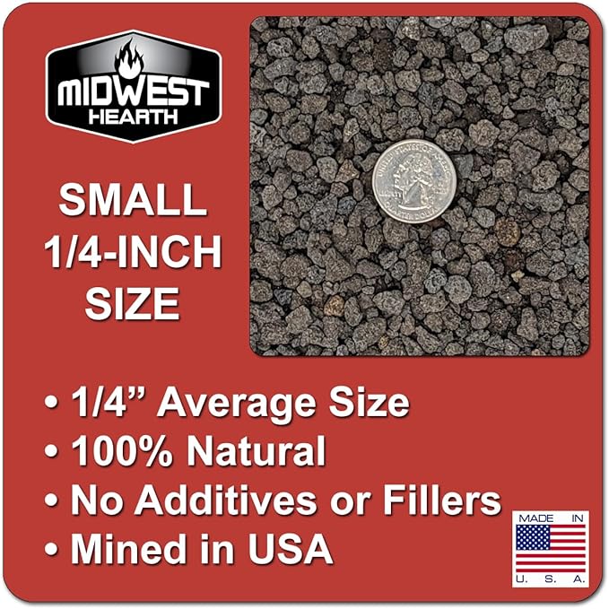 Black Lava Rocks for Plants Natural Horticultural Volcanic Rock (1/4" Size) (Mined in USA) (10-lb Bag)
