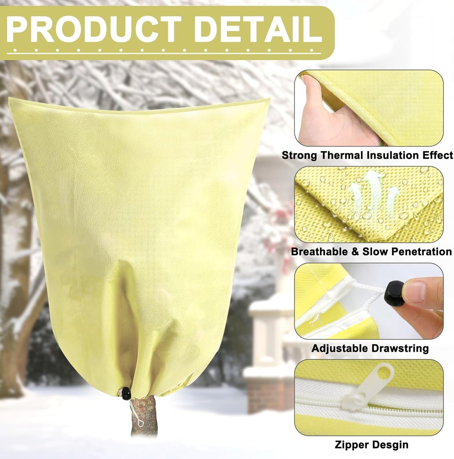 DQS 2 Pack Plant Covers Freeze Protection, 47.2" x70.8" Winter Frost Protection Blankets Frost Cloth,Suitable for Outdoor Winter Frost, Cold Weather, shrubs, Trees, Jackets, and coverings